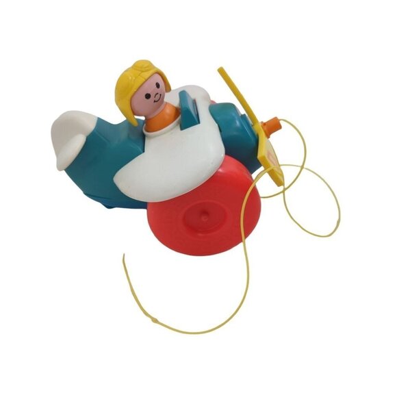 Vintage Fisher Price Airplane Pull Toy Original String 1980 - Picture 1 of 8